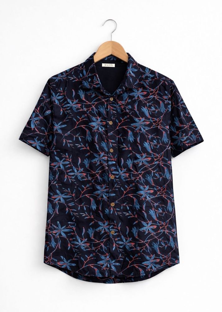 Men's Short Sleeve Floral Shirt slim fit