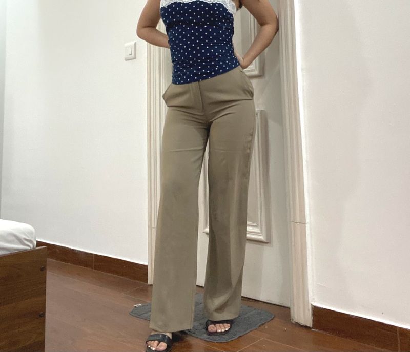High-Waisted Wide-Leg Trousers