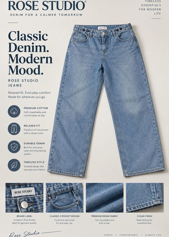 Rose Studio Relaxed Fit Denim Jeans