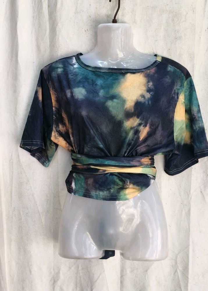 Tie-Dye Wrap Crop Top