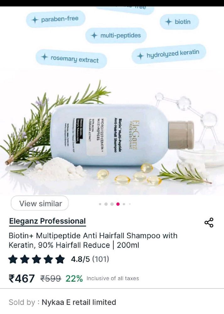 Eleganz Professional Anti Hairfall 1 Shampoo