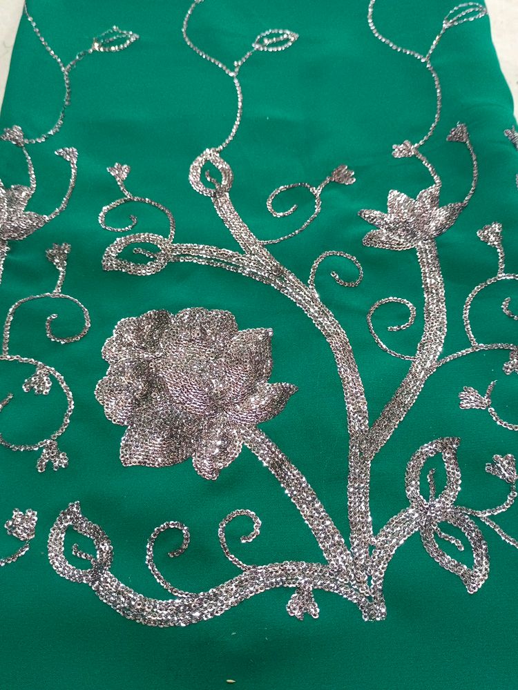 Beautifull Saree Of Sea Green Colour