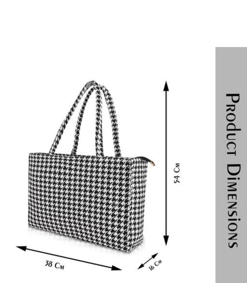 Classic Houndstooth Tote Bag