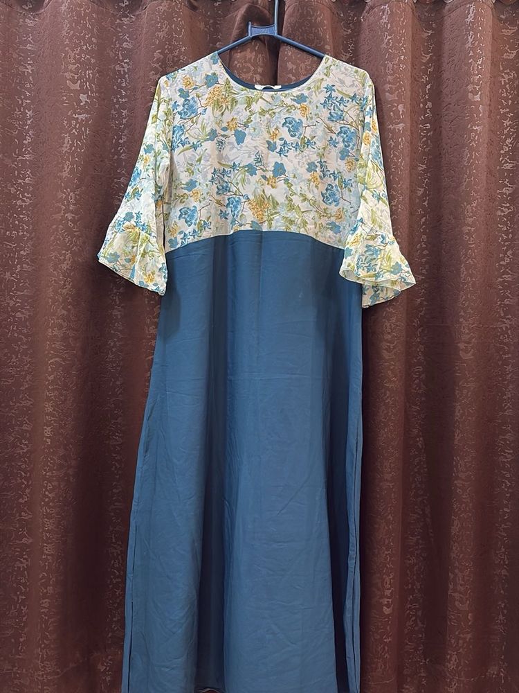 Floral Print Flared Sleeve maxi dress