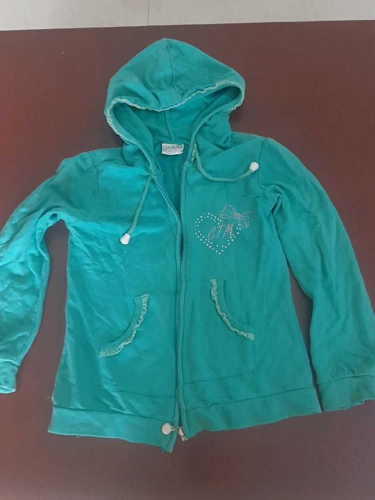Warm Teal Hoodie for mild winters