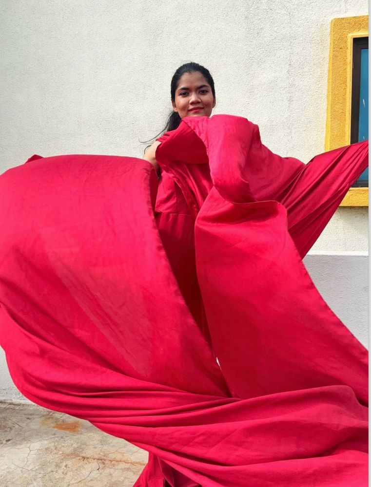 Vibrant Red Pre wedding wear gown