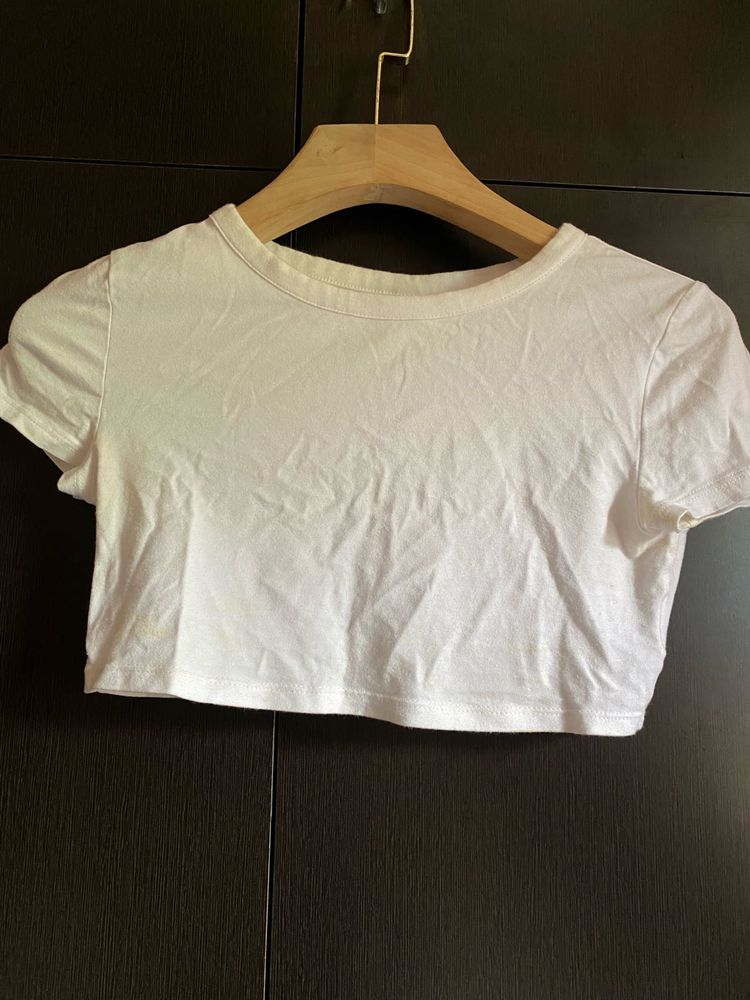 H&amp;M White Crop Top