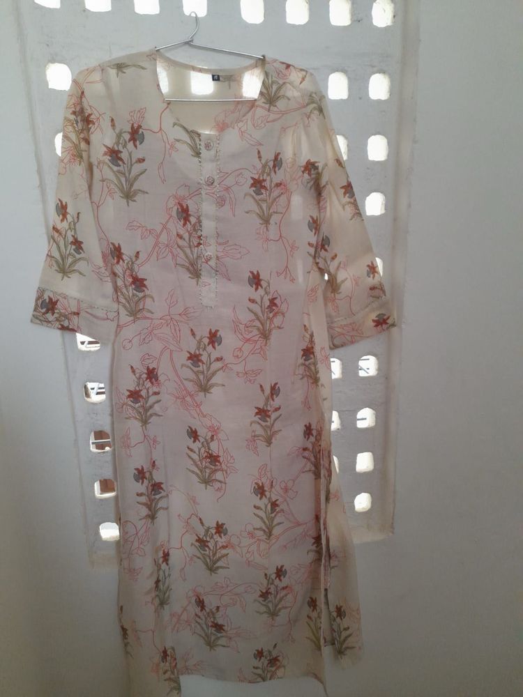 Elegant Floral Print Kurta