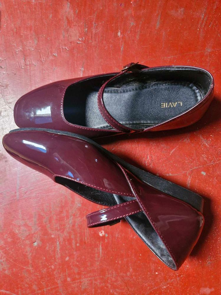 Burgundy Patent Mary Jane Flats