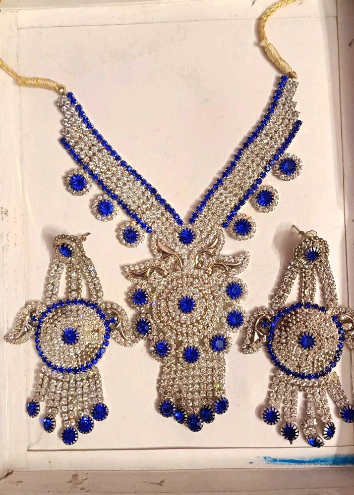 Royal Blue Rhinestone Bridal Jewelry Set