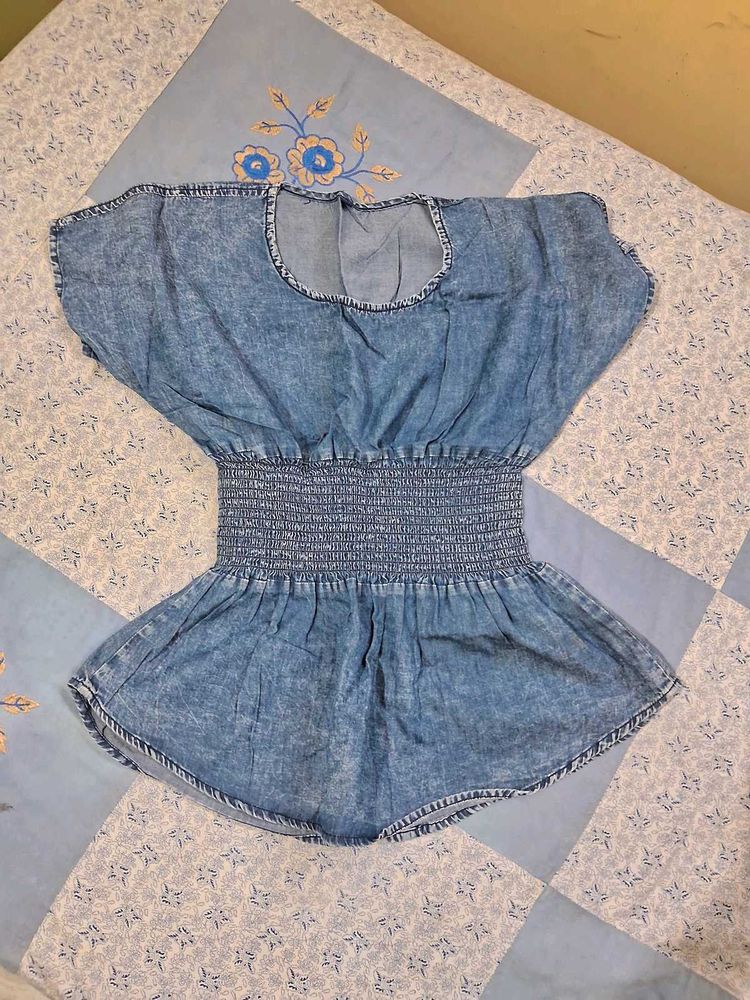 Stylish Denim Wash Top