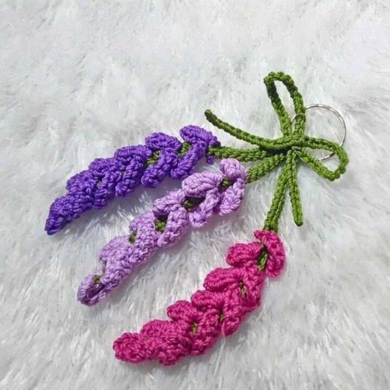 Crochet Lavender Keychain