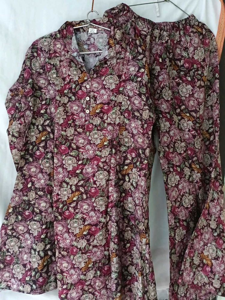 Floral Print co-ord set wine