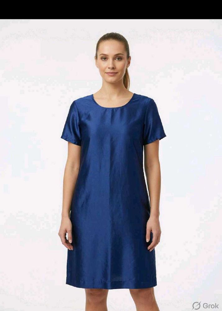 Elegant Royal Blue Short Sleeve Dress