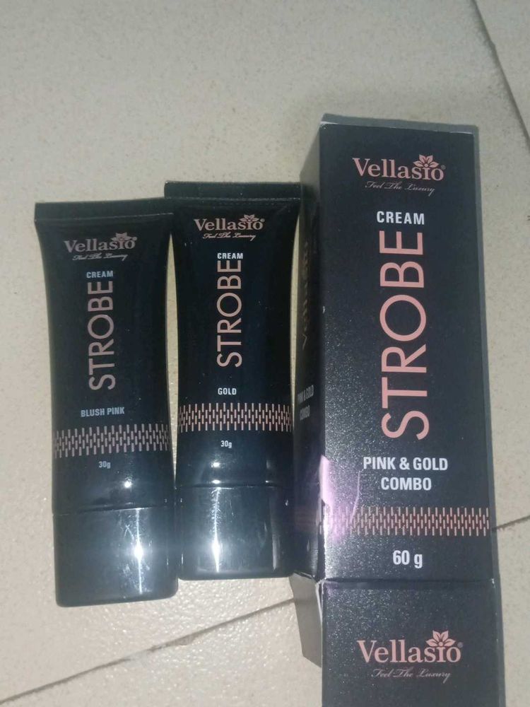 Velllasio Strobe Cream - Pink &amp; Gold Combo
