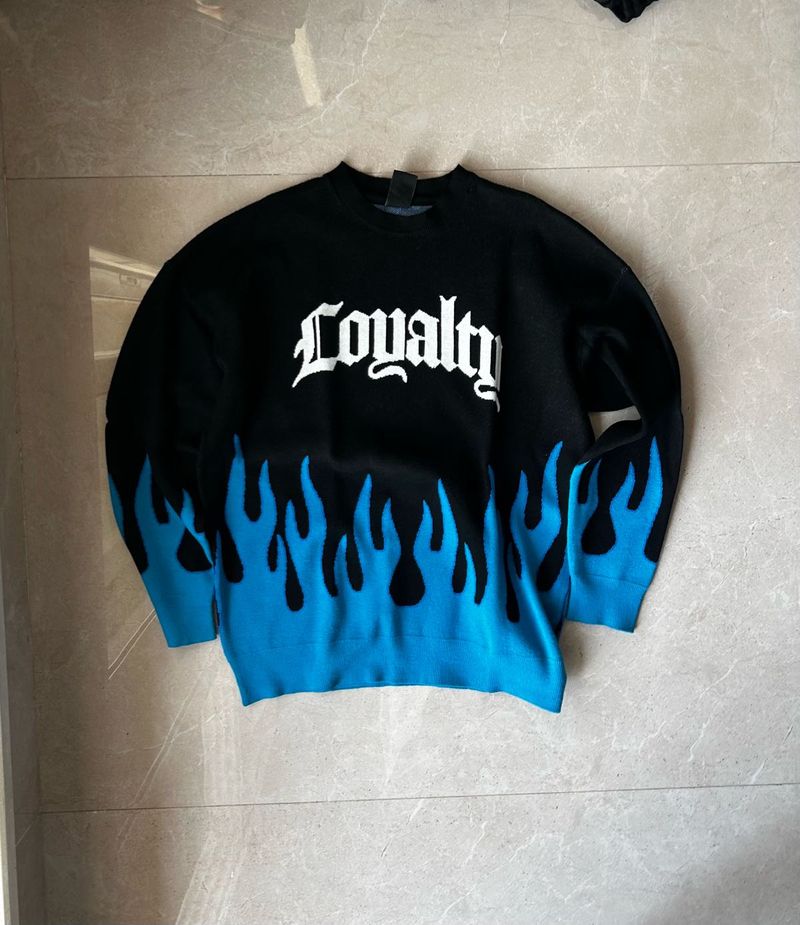 Black Loyalty Flame Sweater