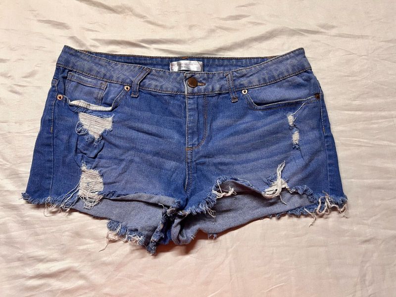 Distressed Denim Shorts