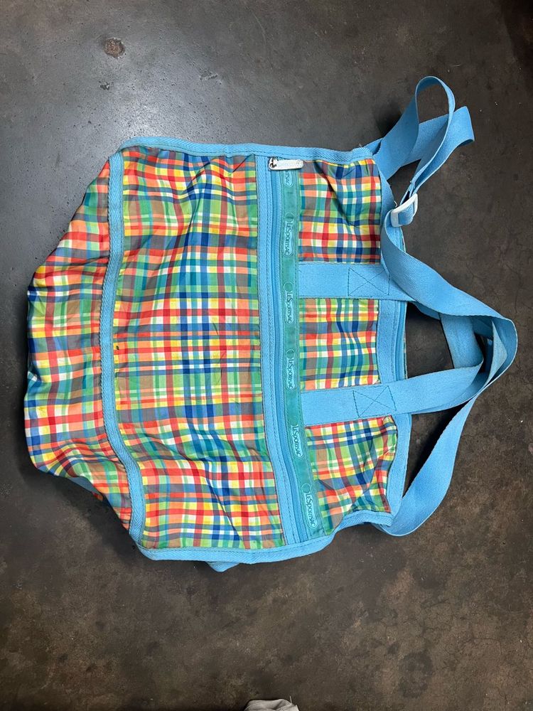 Colorful Plaid Duffle Bag