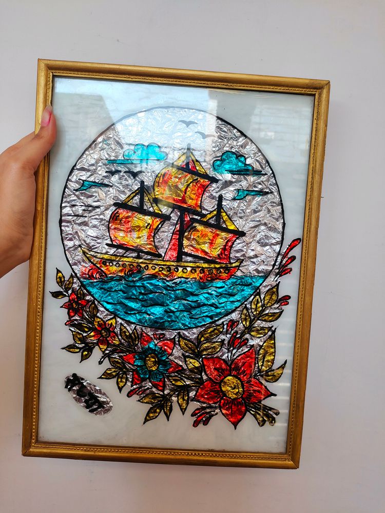 PRICE DROP🚨Ship Glass Painting