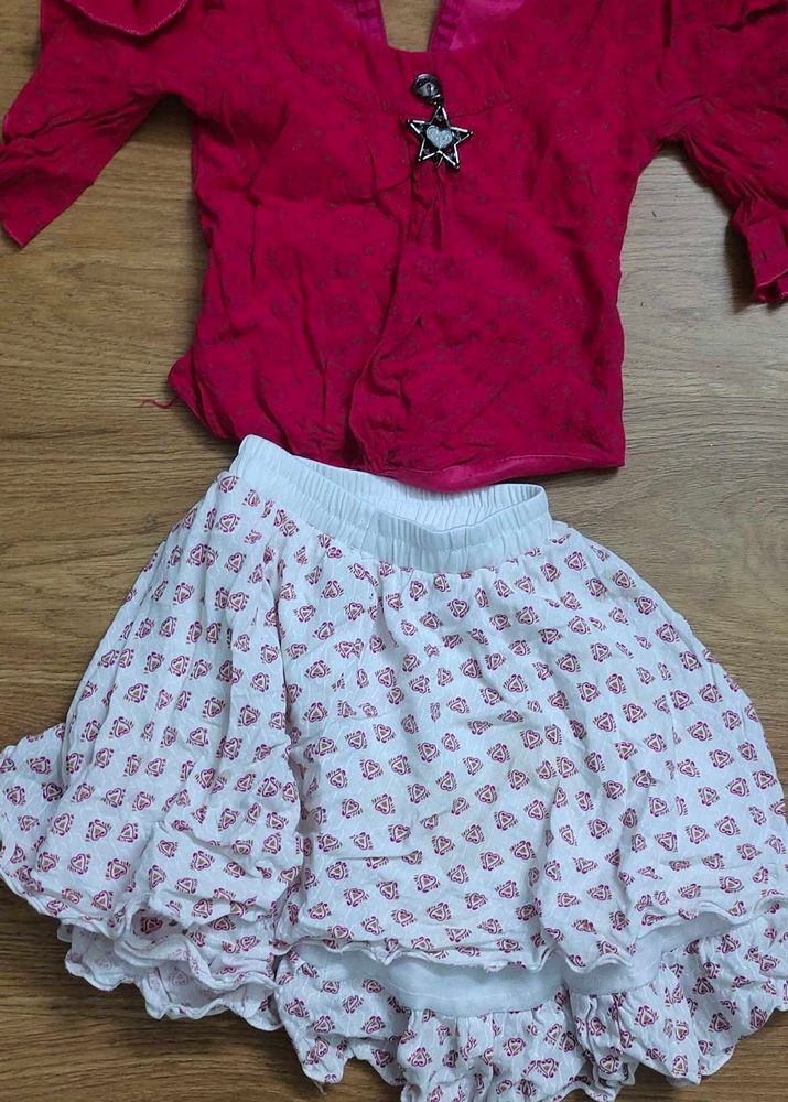Cute Pink Top &amp; Skirt Set for 2 yrs