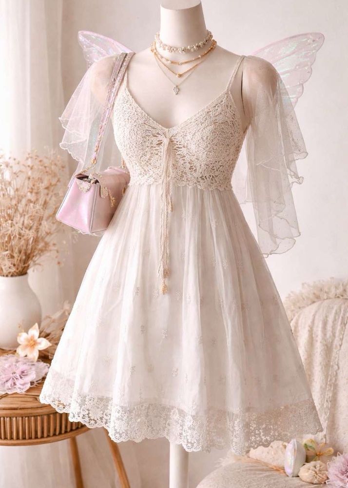 Cream Fairy Tale Lace Dress
