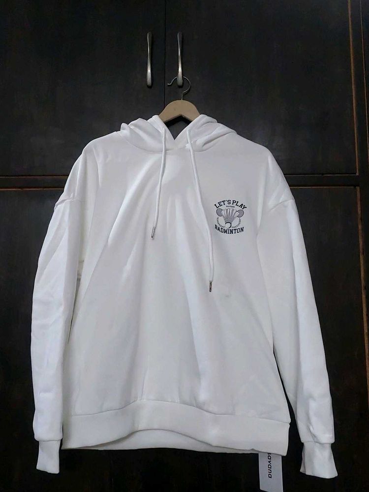 White Graphic Hoodie