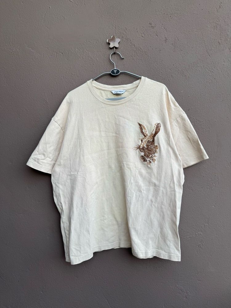 Cute Bunny Embroidered T-Shirt