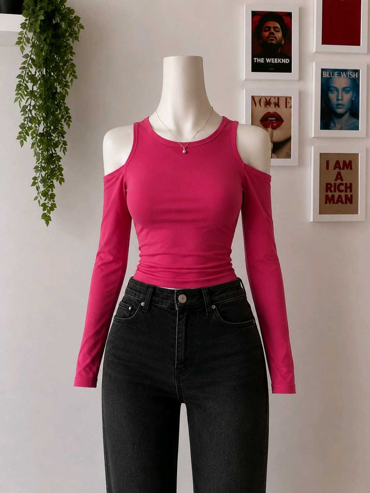 Chic Cold Shoulder Long Sleeve Top