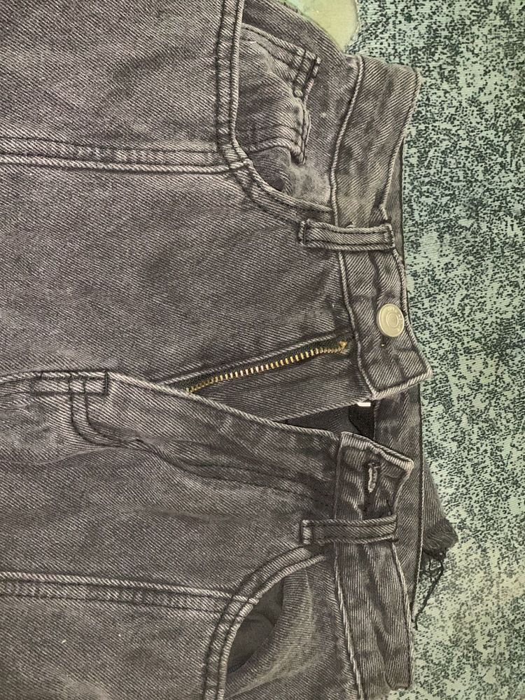 Gray Wash Denim Jeans