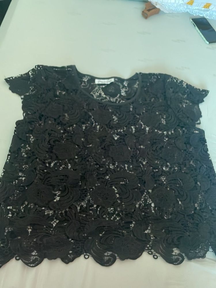 Elegant Black Lace Top