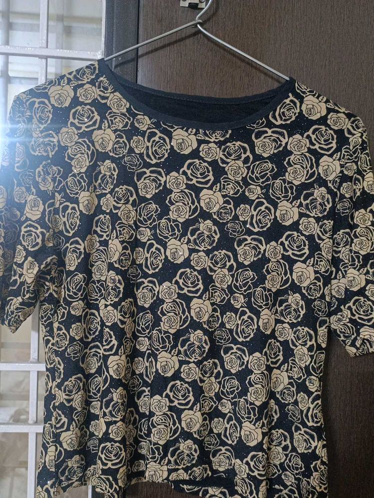 Floral Print Short Sleeve Top