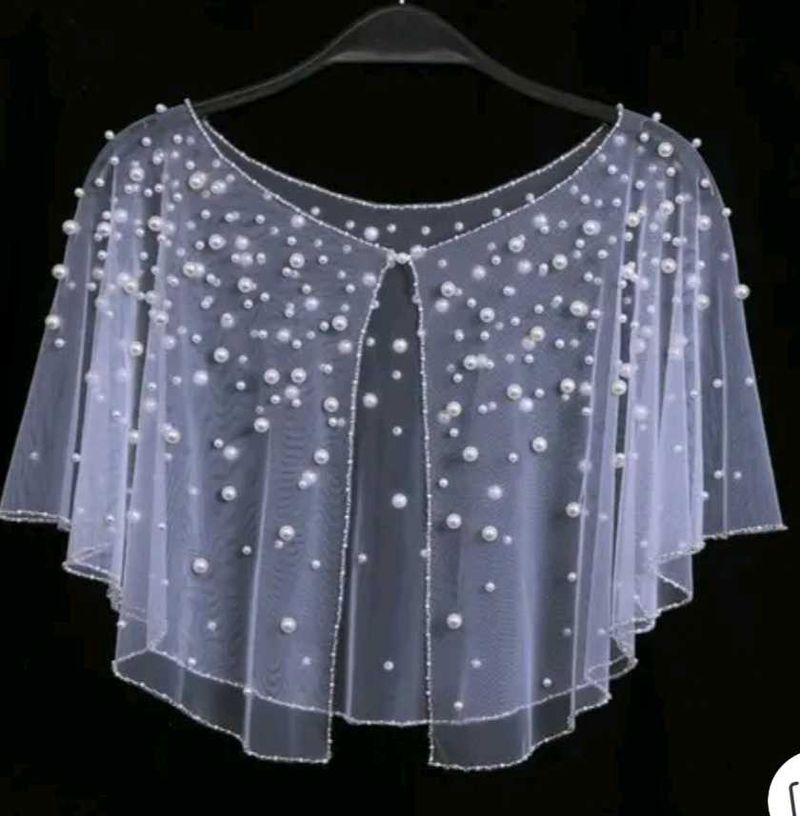 Embellished Pearl Cape Shawl