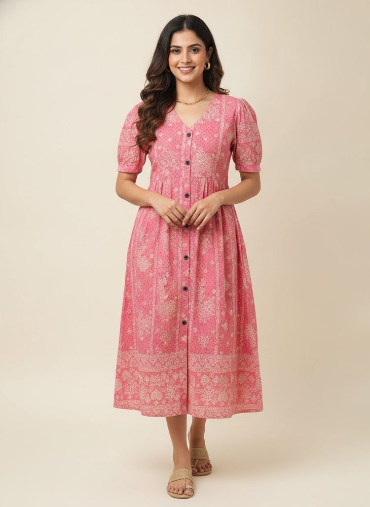 Pink Printed Dress