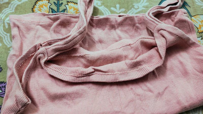 Pink Ribbed Tank Top