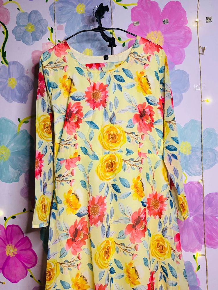 Vibrant Floral Print Dress