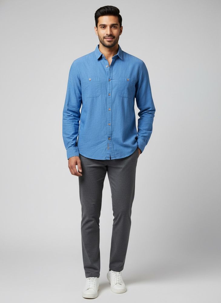 Classic Blue Button-Down Shirt