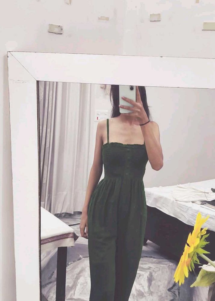green elegant jumpsuit