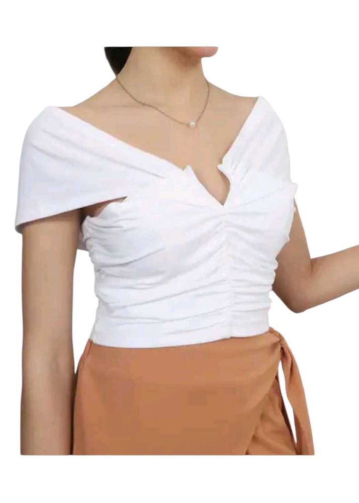 White Off-Shoulder Ruffle Top