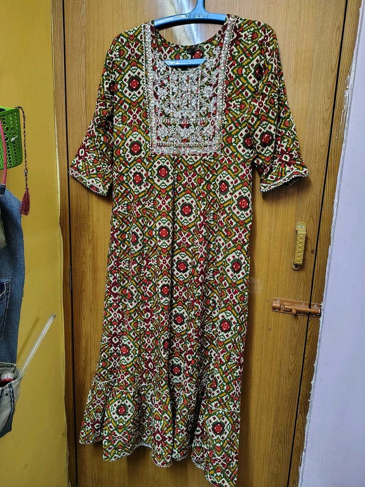 Rajasthani style Anarkali Embroidered Kurta