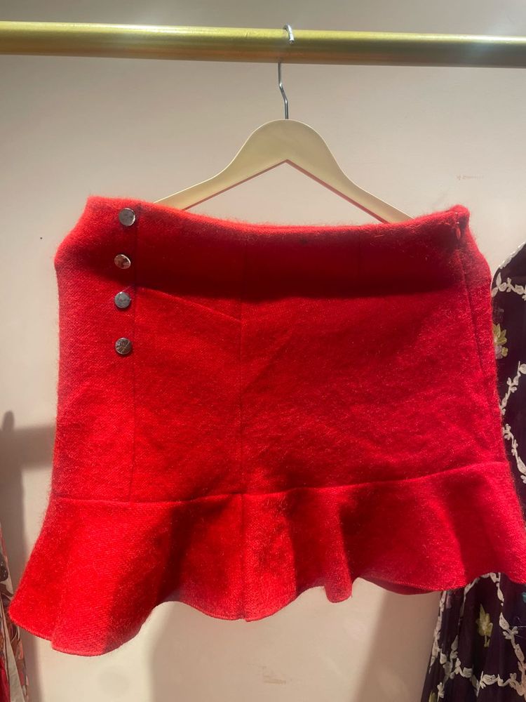 Red Ruffle Skirt