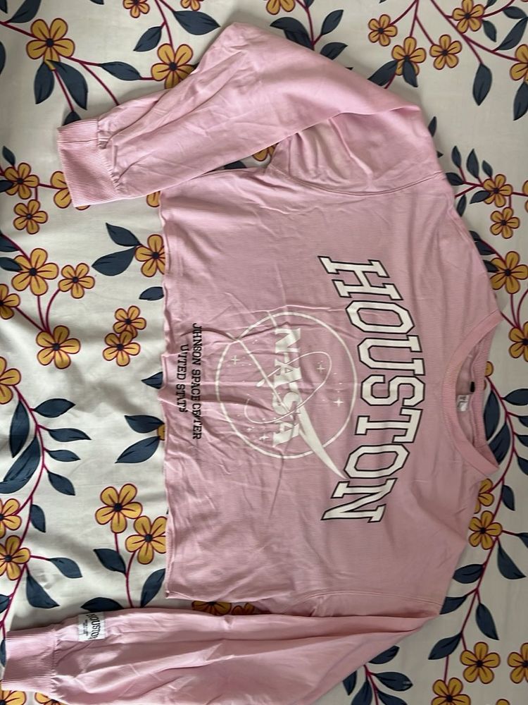Pink Houston NASA Long Sleeve Top