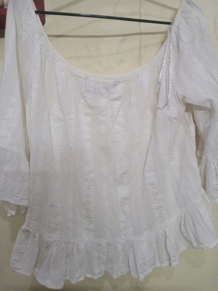 Chic White Off-Shoulder Blouse