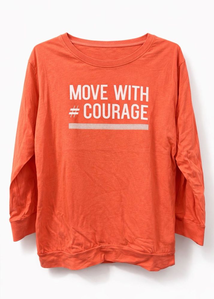 Spunk - Orange "Move With Courage" Graphic T-Shirt