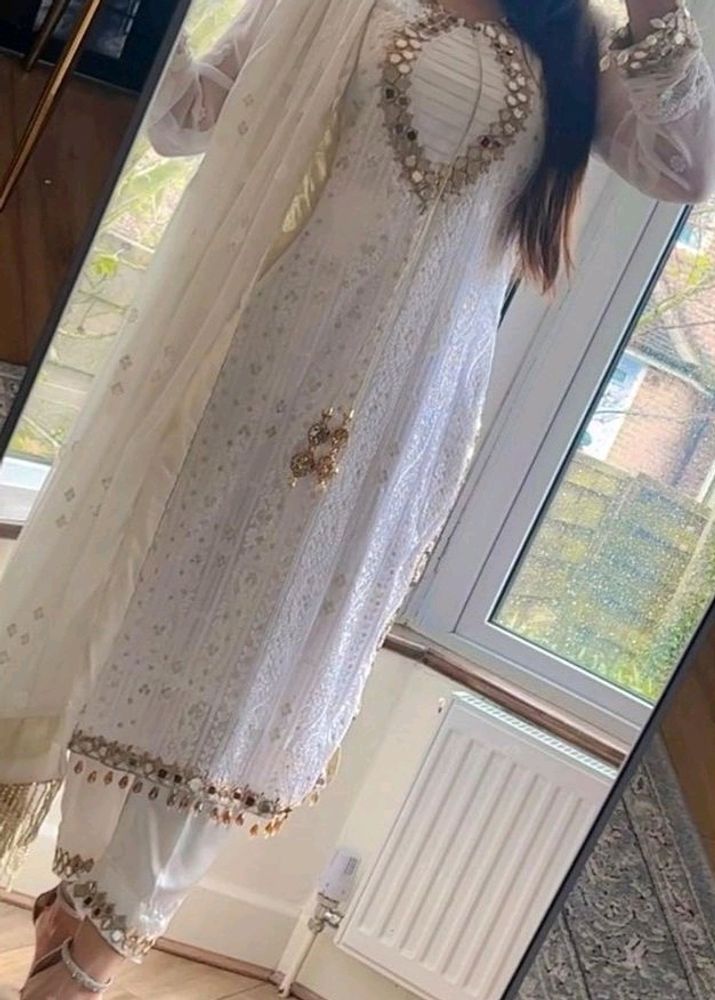 Real Mirror Work Top,Pent with Dupatta