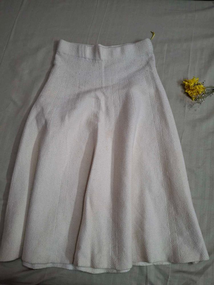 Cream A-Line Skirt