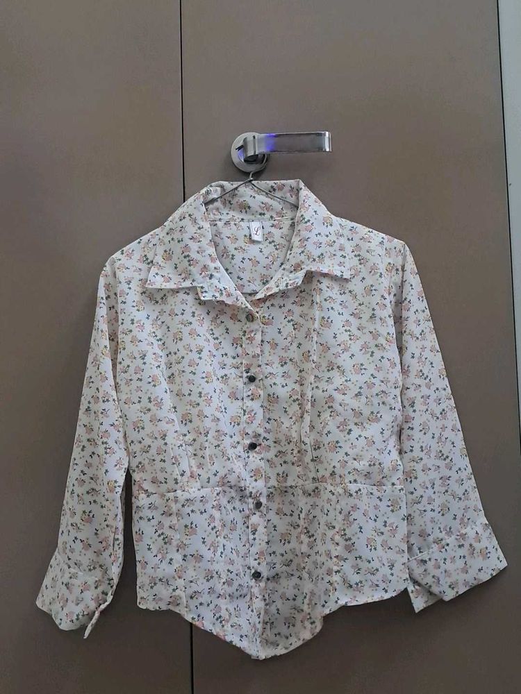 Floral Print Button-Up Shirt
