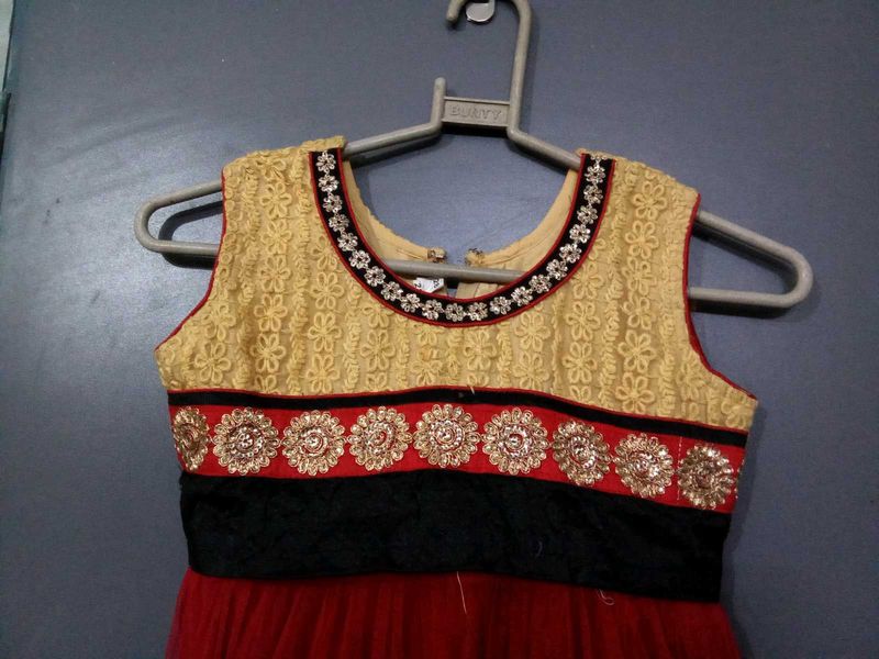 Girls Ethnic Red anarkali