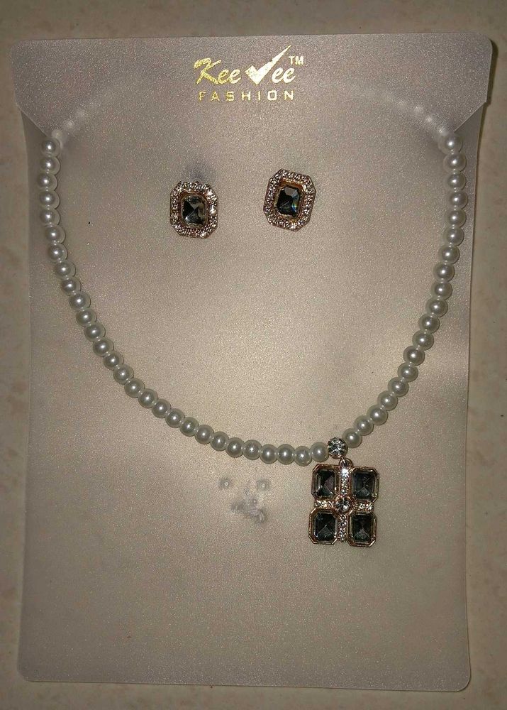 Pearl Necklace and Earring Set