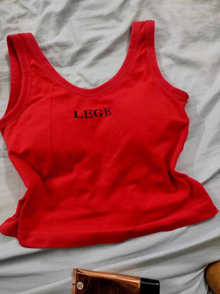 Red "LEGE" Tank Top