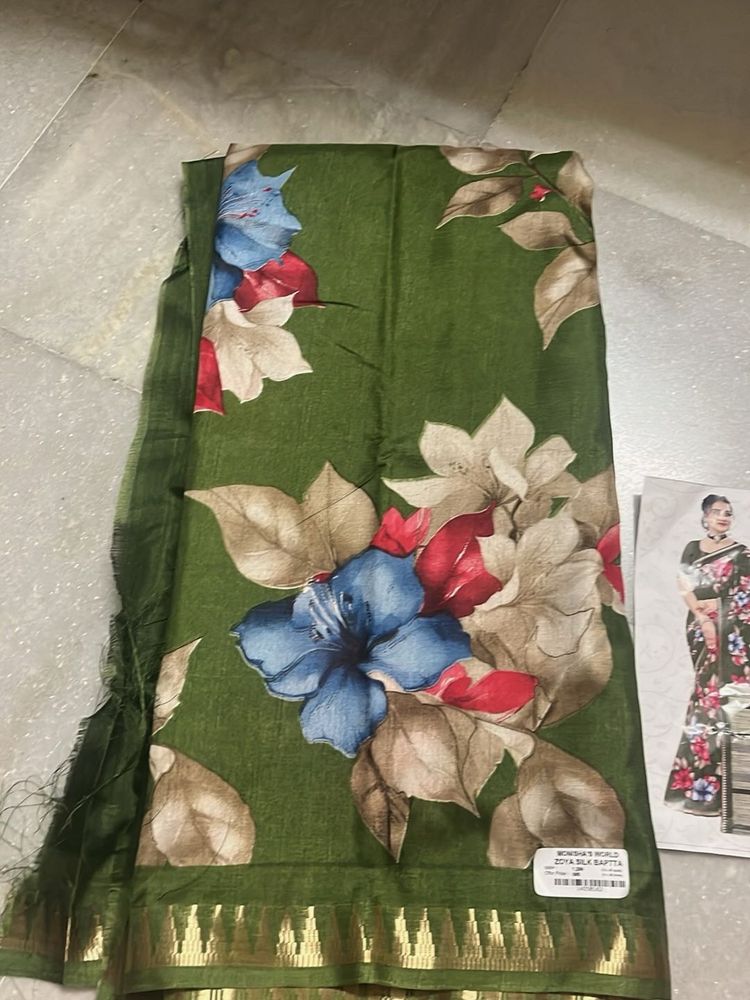 Green Floral Saree
